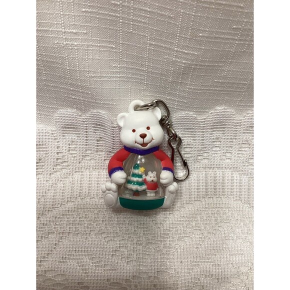 Avon Beary Christmas Snowglobe Zippers Pulls Teddy Bear New Old Stock Unused - Picture 4 of 7